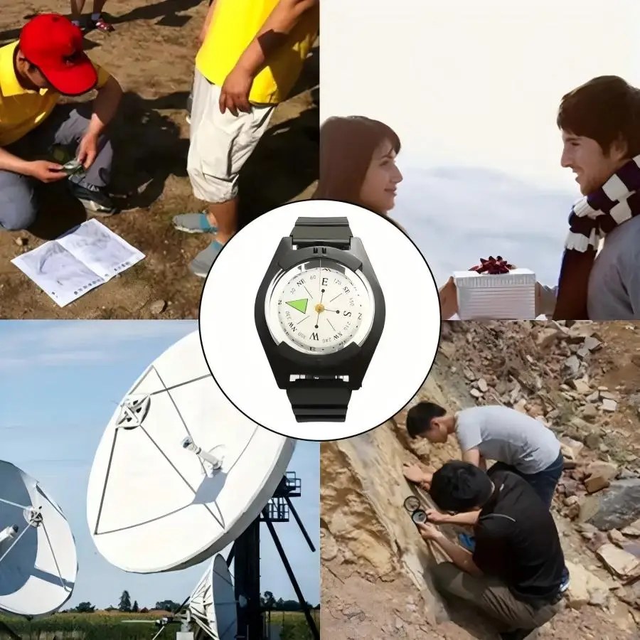 Outdoor Adventure Guide - เข็มทิศพกพาแบบกันน้ำพร้อมสายรัดกันลื่น ดีไซน์ไวต่อการใช้งาน เหมาะสำหรับการผจญภัยกลางแจ้ง/ดำน้ำ/กีฬาทางน้ำ/ตั้งแคมป์