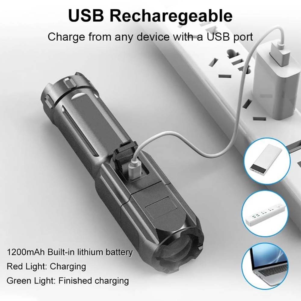 ไฟฉายชาร์จได้แบบพกพา USB ปรับโ - Outdoor Adventure Zone บทวิจารณ์และราคา