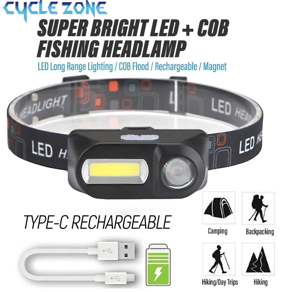 XPE + COB MINI ไฟหน้าแบบชาร์จไ - Outdoor Adventure Zone บทวิจารณ์และราคา
